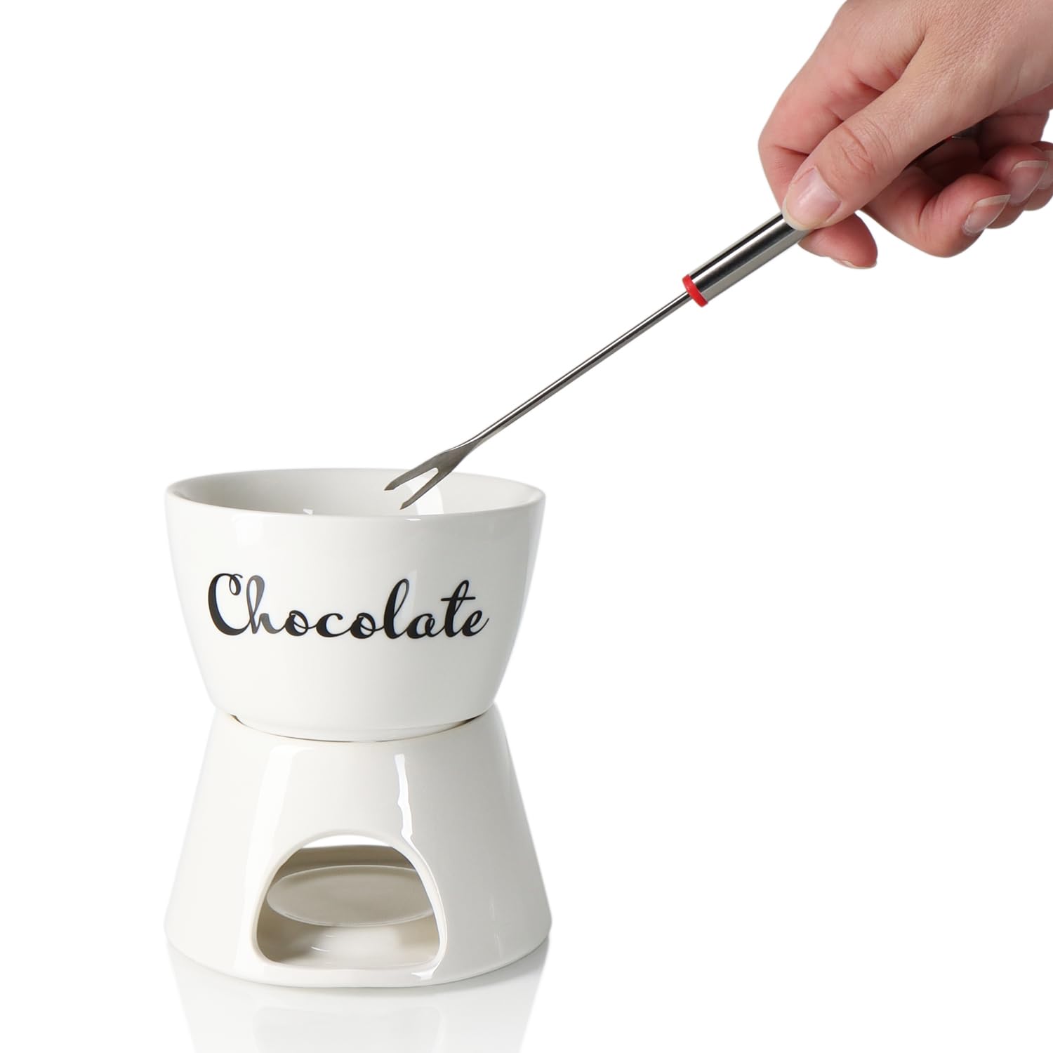 Fonduta Di Cioccolato O Formaggio - Set Ceramica A Cuore Con 4 Forchette, Senza Candela - Foto 14