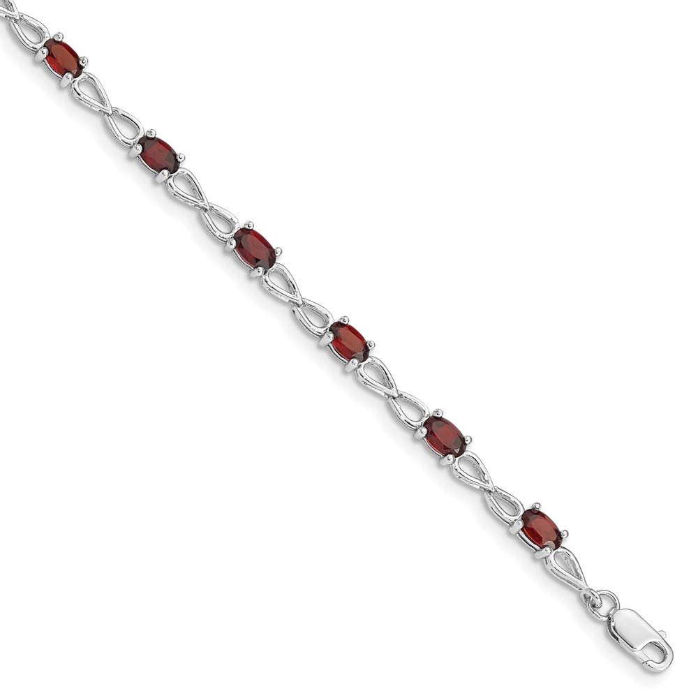 925 Sterling Silver Red Garnet Bracelet 7.50 Inch Infinity Gemstone Fine Jewelry Ideal Gifts For Women Gift Set From Heart