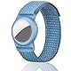 Dingfeiyu Nylon für Airtag Armband Kinder, Anti-Lost, Anti-Kratz-Schutz für die Positionierung des Bracelet für Apple AirTag Wasserdicht (Blau)