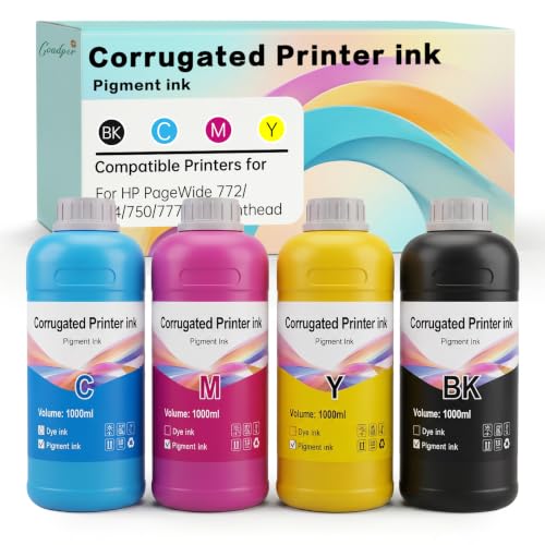 Encre pour cartons ondulés boîtes pizza serviettes papier HP 750 1000ML