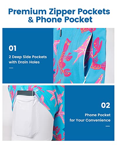 Image of maamgic 5inch Mens Swim Trunks with Compression Liner 2-in-1 Swimming Shorts Stretch Quick Dry with Zipper Pockets