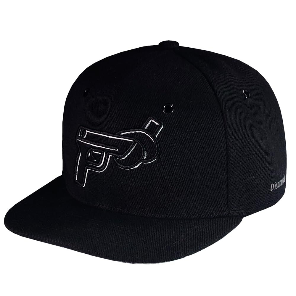 Nebelkind Gorra-Snapback Cap Disarmed Negro, Hombre Mujer Unisex, Talla Unica, tamaño Ajustable, Gorra de béisbol Moda, Estilo Streetwear, Gorras de béisbol con Visera Recta