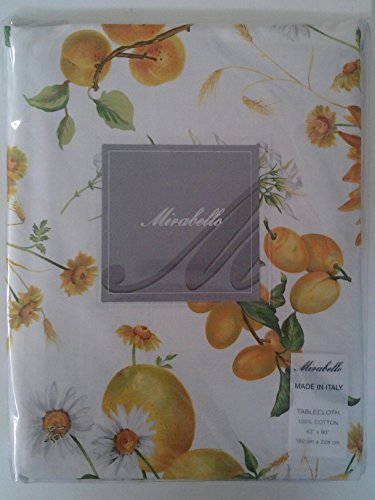 Mirabello Tavola Italiana Luxury Linens "SUMMER FLOWERS" Tablecloth 63" X 90"