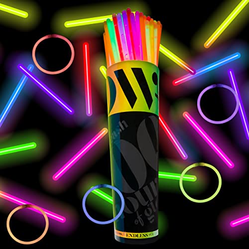 DRAGON TOO 100 Glow Sticks and Connectors Party Supplies Pack – 8 Inch Bright Glow Sticks – Fun for Kids and Adults