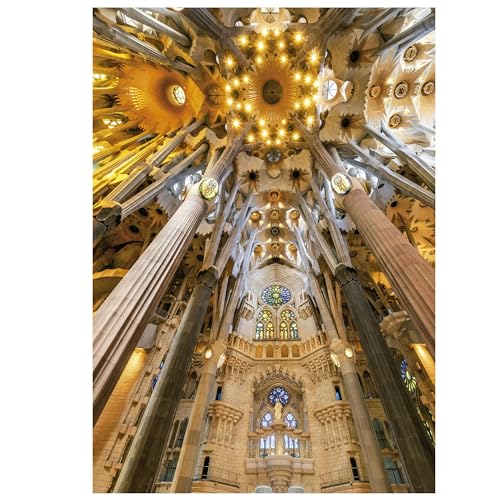 Educa Intérieur de la Sagrada Familia | Puzzle de 1000 pièces. Mesure Une Fois monté: 48 x 68 cm. Comprend Fix Puzzle Tail pour 'accrocher Une Fois 'assemblage terminé. + 19614 - vue 2