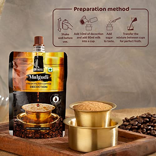 Image of Continental Malgudi Filter Coffee Decoction Liquid 150 Ml (Pack Of 3), 450 Ml, Bag