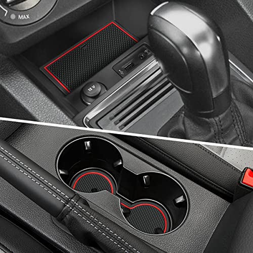 Tapetes protectores para Volkswagen Jetta 2013-2018 rojo 10 piezas miniatura 1