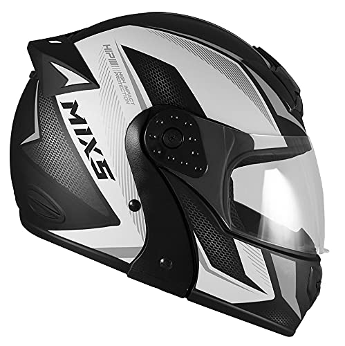 Capacete Mixs Gladiator Neo Brilhante Escamoteavel Articulado Robocop Grafite 60