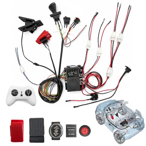 24V Speed Controller Kit Conversion Kit with Variable Speed Pedal and Brake for Power Wheels Upgrade Set Wires Harness for Upgrade 12v Ride on to 24v Kids Electric Car Replacement Parts