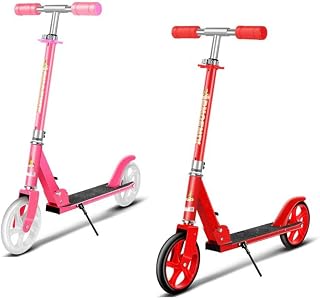 WSJYP Scooters for Kids 6 Years and up Quick-Release Folding System Dual Suspension System Lightweight Alloy Deck Kick Scooter for Adults,Red