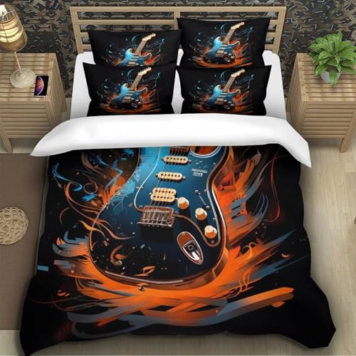 Parure de Lit Guitare Électrique Microfibre 3D Haute Densité - 5