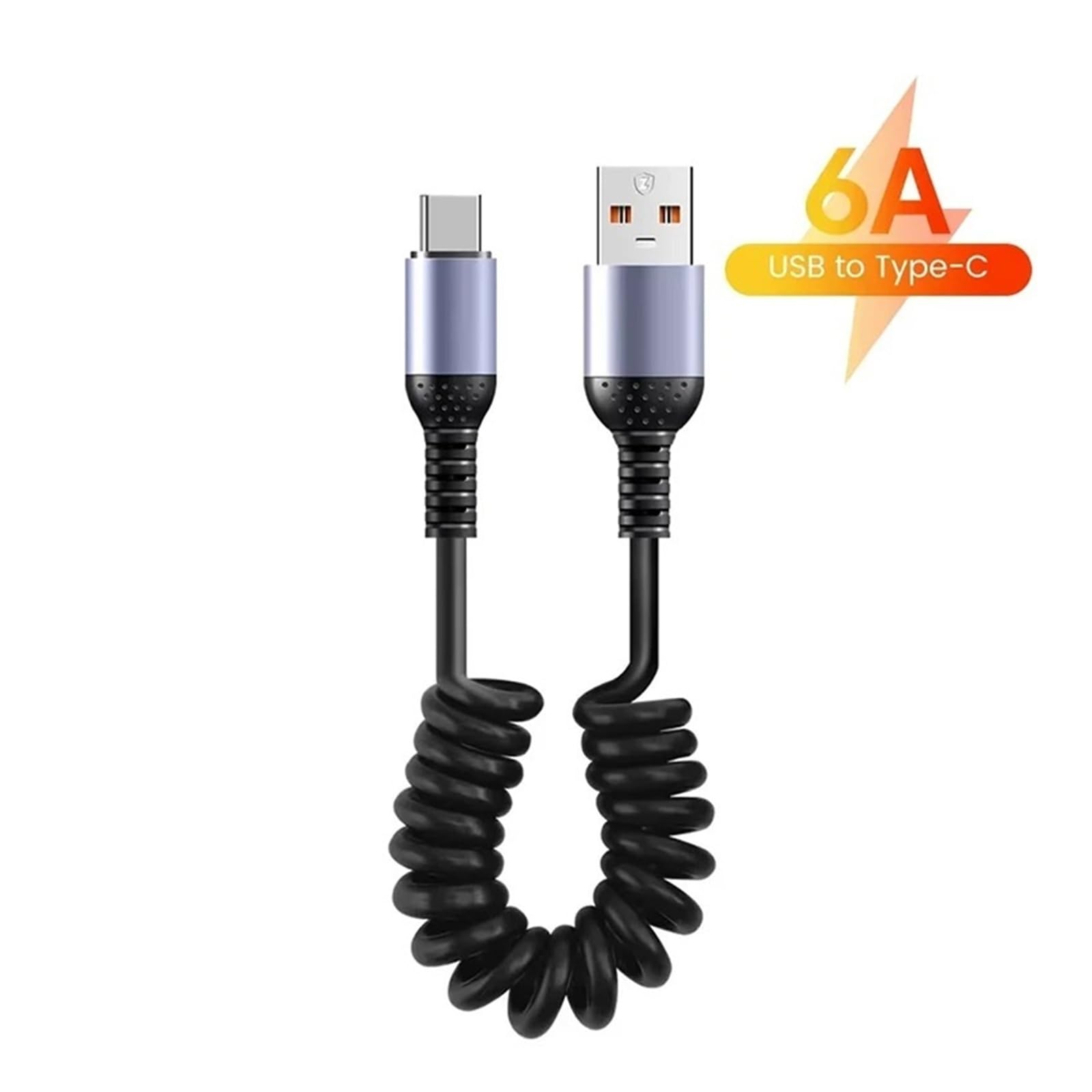 USB C 6 A 66 W Fast Charge Spring Cable do iPhone do Xiaomi do Samsunga (100 W c-c)