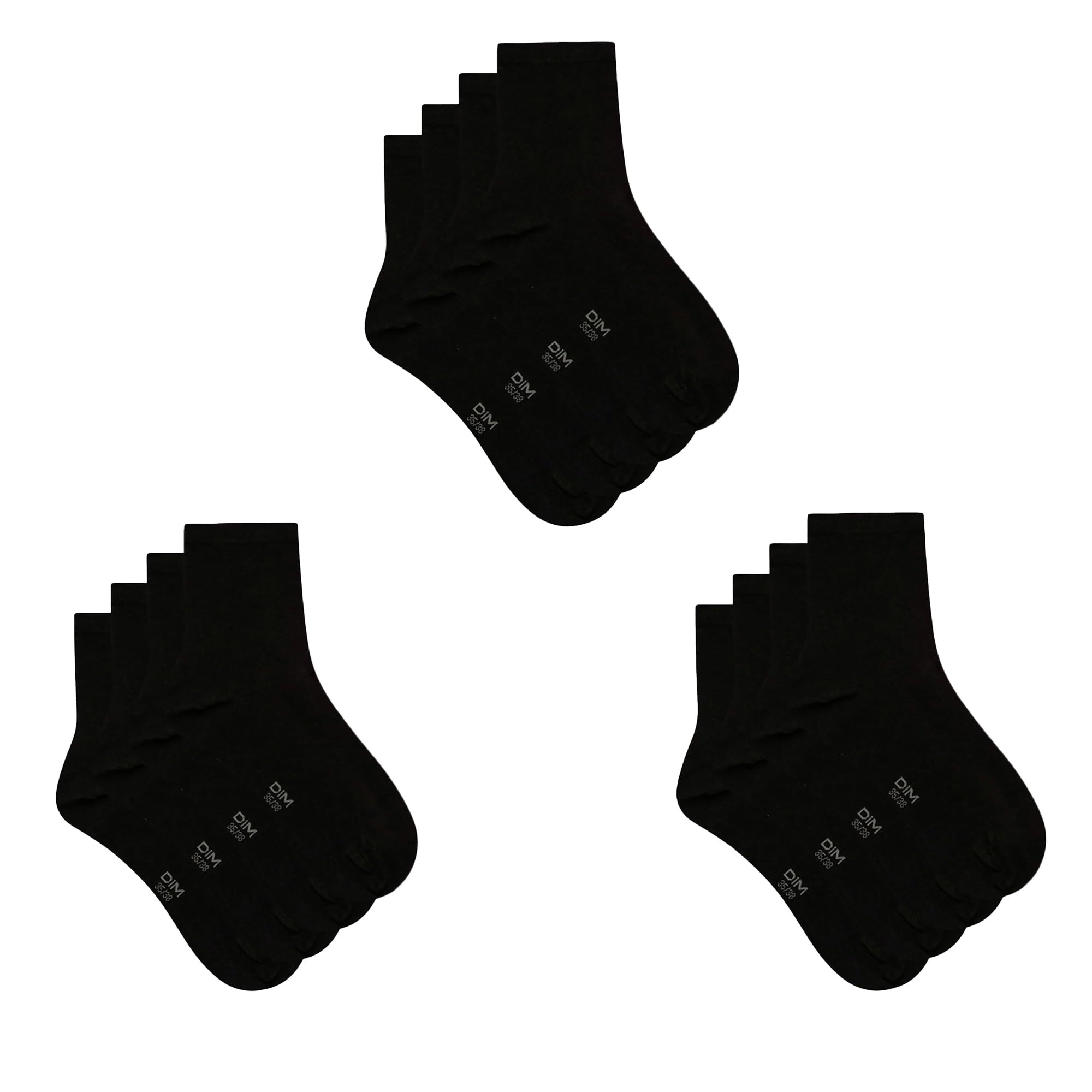Dim Women's Cotton Reinforced Heel & Toe Socks x6