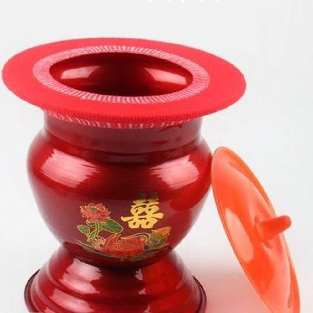 Orinal, Porcelana De Estanque Engrosada Unisex para Niños Mayores De La Familia Uso Desodorante De Gran Capacidad con Tapa-Rojo