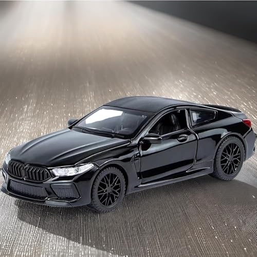 Image of 1 /32 B-M-W M8 Luxury Car Toy Metal Pull Back Diecast Car with Openable Door and Sound Light, Gifts Toys for Kids【 Black Colorr 】