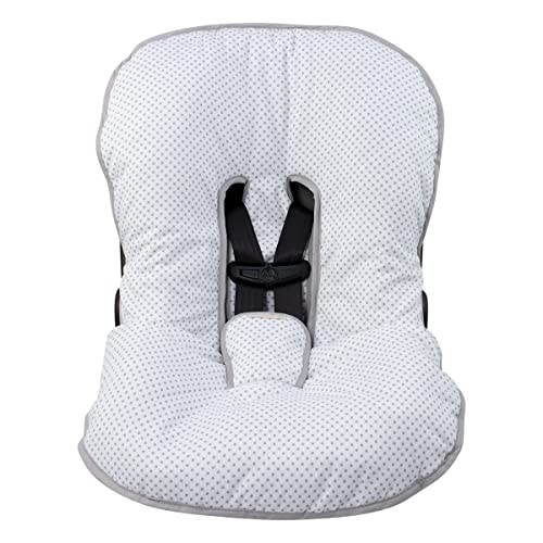 Image of JYOKO Kids Universal Padded Cover Liner for Baby car seat Gr 0/100% Cotton Made (Compatible with Maxi COSI, Chicco, Mico, Evenflo, Mesa, Britax and More) (Grey Dots)