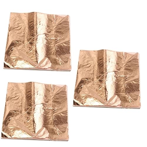 VILLCASE 3sets 14x14cm Gilding Foil Leaf Craft Imitation Metal Material Square Design Artistic Work DIY Decor 100pcs*3