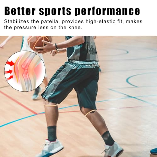 Image of 4pcs Knee Patellar Tendon Support Straps (Skin Color and Fluorescent White) | Silicone Patella Straps for Running Hiking Basketball Youth Men Women Fixed Knee Stabilization Bands Gear Accessories