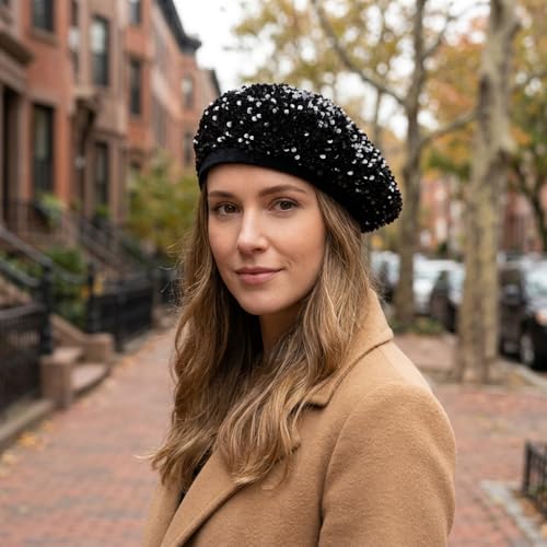 Gorro Boina con Lentejuelas para Mujer miniatura 5