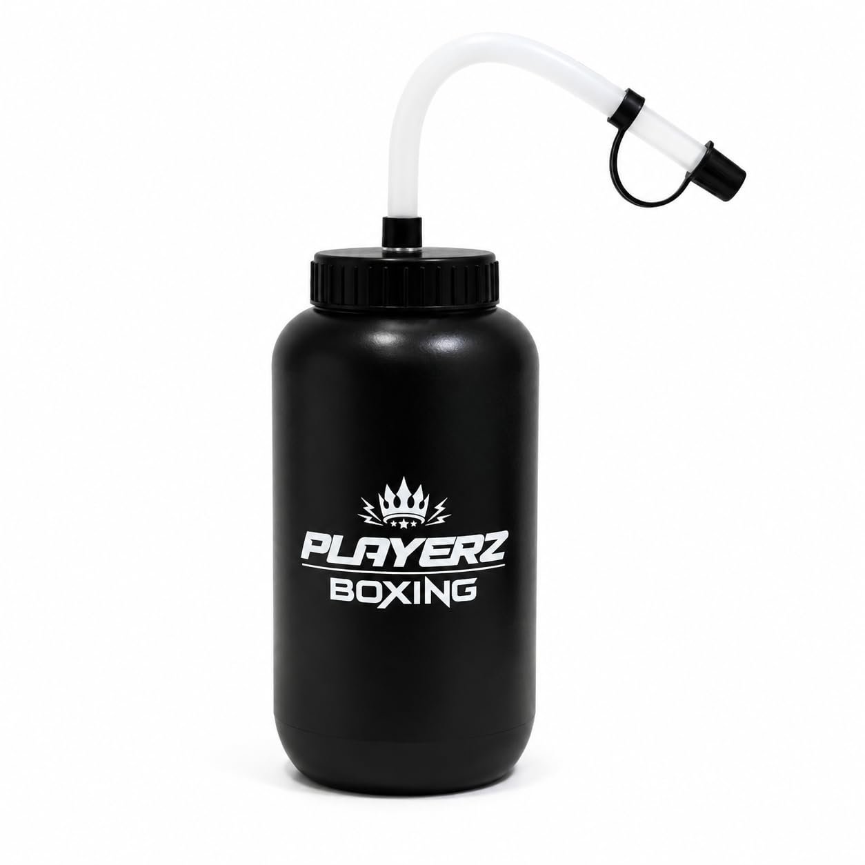Playerz Boxing Fatboy Water Bottle - 1-Litre Capacity, Clear See-Through Spout, Durable Construction, Ideal for Boxing, Training, Gym Workouts - White/Red Design