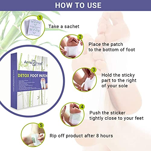 Image of AMAZHEAL Premium Foot patches, Cleansing Toxin Remover Foot Pad, Stress Relief Sleep Patch, For Men & Women, 20 Pieces (Pack of 5*)
