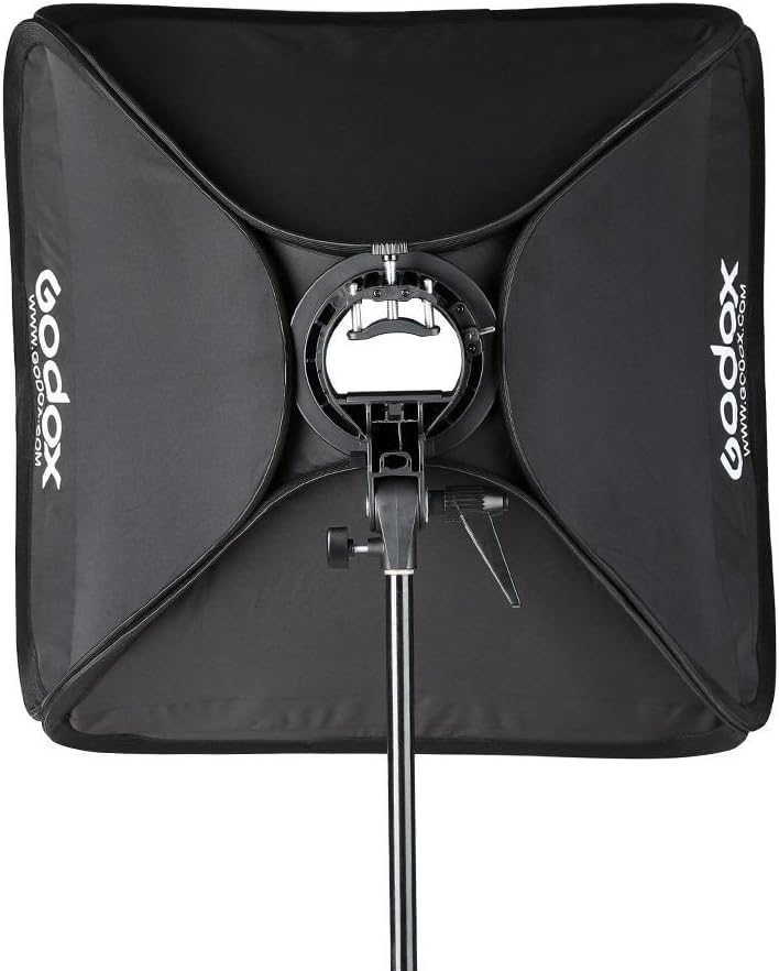 Godox Softbox 32"x32" Soft Light Modifier with Grid, S-Type Flash Bracket Bowens Mount Holder for Studio Flash Speedlight Photography Godox AD200Pro V860II V860III TT685II TT600 TT350