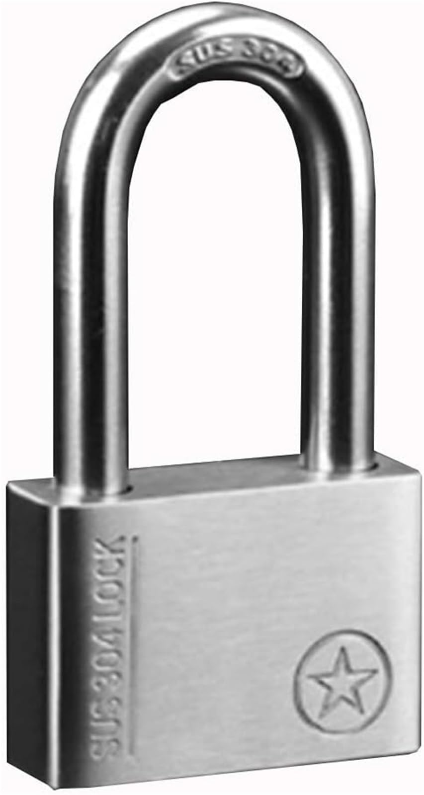 Lucchetti con chiave for impieghi gravosi Lucchetto con chiave ad anello lungo ad alta sicurezza for esterni, Lucchetto di sicurezza antiruggine e antifurto Corpo della serratura della porta 4 chiavi(