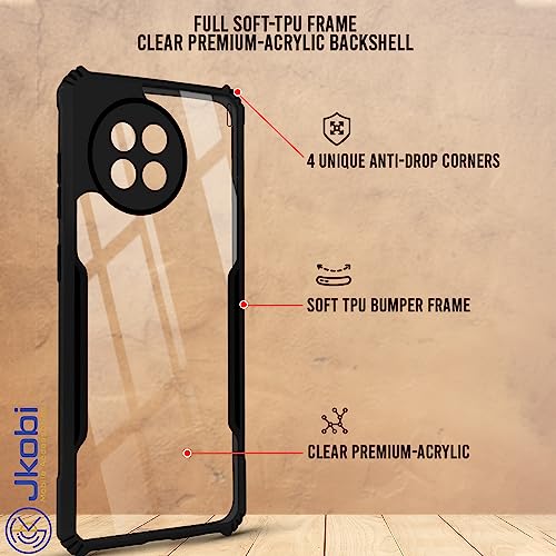 Image of Jkobi Back Cover Case for Vivo X90 (Shockproof with Polycarbonate Clear Panel | Professional Black)