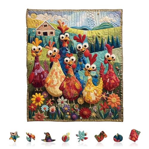 Jigfoxy Wooden Puzzle for Adults, Jigsaw en Forma de Gallo para Adultos, Madera 180 Piezas, 10.6x9 pulgadas miniatura 1