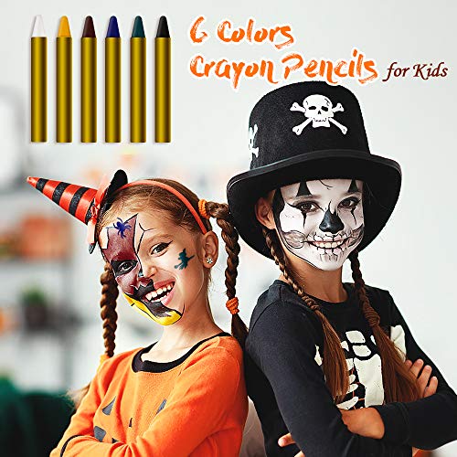 Halloween Makeup Kit, Costume Face Paint Make Up Set for Kids Adults Family, Face Painting Palette Stencils Fake Blood for Halloween Cosplay Party Stage Joker Vampire Zombie Facepaint - Thumbnail 2