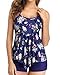 Holipick - Tankini da donna a strati con balze e balze, con costume da bagno a due pezzi - blu - S
