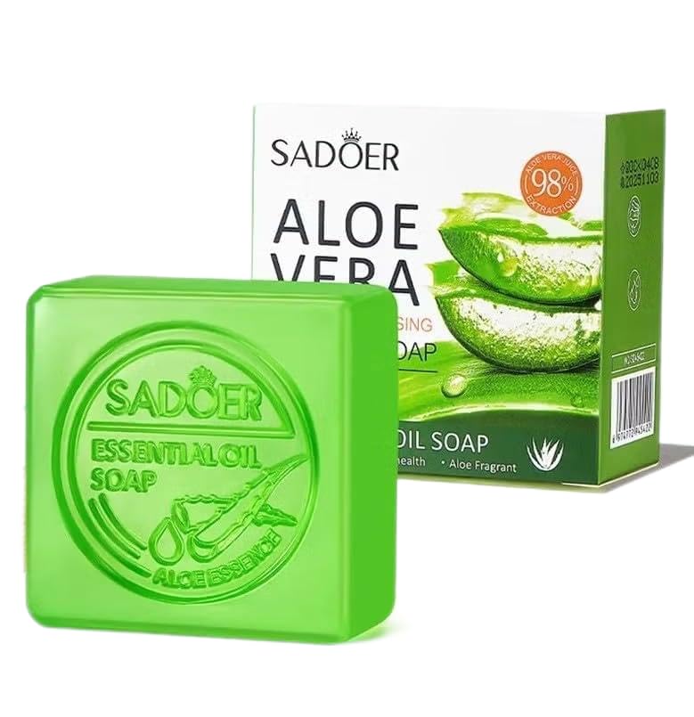 Sadoer Aloe Vera Handmade Soap, Essential Oils, Hypoallergenic, All Skin Types