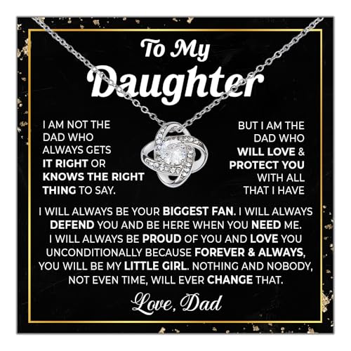 To My Daughter Necklace From Dad, Daughters Gift From Dad, Father Daughter Necklace, Daughters Birthday Gift, Christmas Graduation Gifts For Her From Father With Message Card And Box