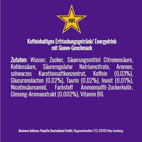 Rockstar Energy Drink Tropical Guava Geschmack - Koffeinhaltiges Erfrischungsgetränk für den Energie Kick, EINWEG (12 x 500ml) (Verpackungsdesign kann abweichen) 5