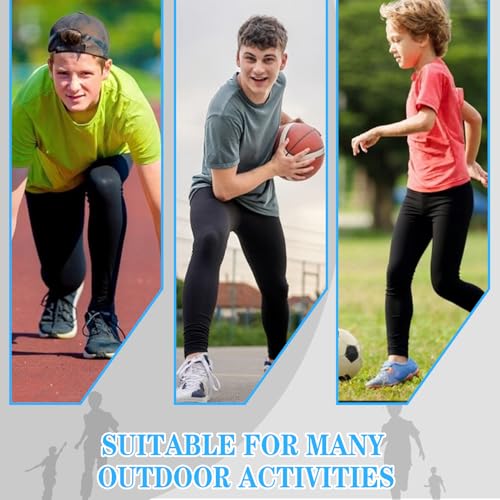 Blcculi 3 Pack Youth Compression Leggings Pants,Boys Compression Pants,Youth Athletic Tights for Basketball,Running,Football4