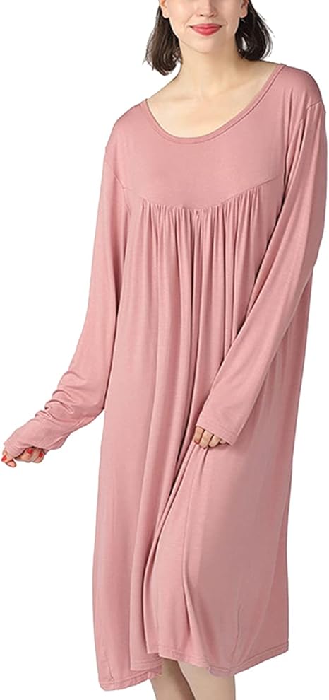 Camicia Da Notta Donna In Cotone Modal - Manica 3/4, Con Tasche, Taglie Forti - Foto 7