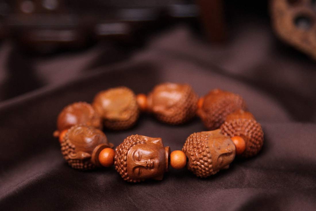 Bracciale Rigido Intagliato a Mano in Legno Naturale