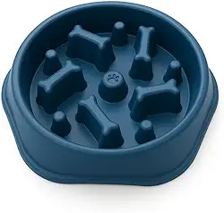 Comedouro Lento Labirinto para Cães, Plástico Resistente, 20 cm, Alimentação Consciente, Antiderrapante (Azul)