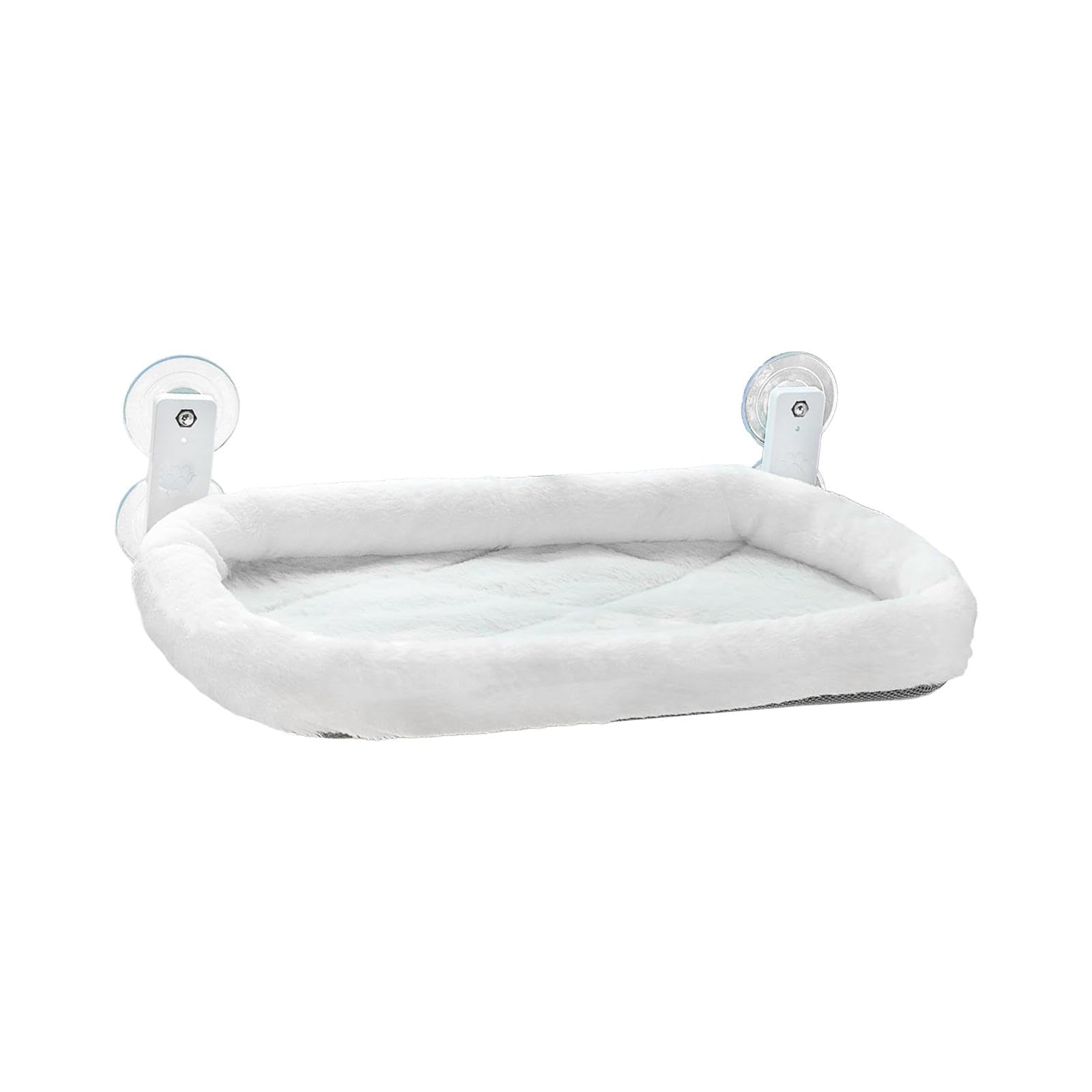 Hamac Pliable à Ventouses pour Chat D'intérieur, à Fixer à La Fenêtre d'un Balcon Ou pour Prendre Un, Blanc 30x52cm
