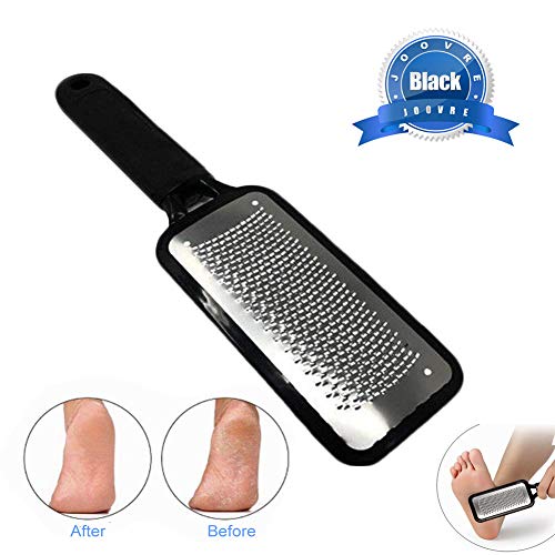 Foot File by Joovre, Best Callus Remover for Dry and Wet Feet, Exfoliates, Removes Hard Skin, Surgical Grade Stainless Steel File (Black)