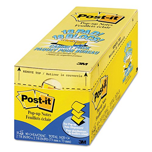 Post-it Pop-up Notes, 3 in x 3 in, 18 Pads, America's #1 Favorite Sticky Notes, Canary Yellow, Clean Removal, Recyclable (R330-18CP) - image 6