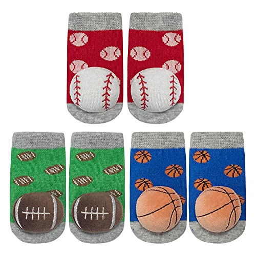 PUPPET Baby Boy Rattle Socks for 0-6 Months Sports Set Baseball Rugby Basketball2