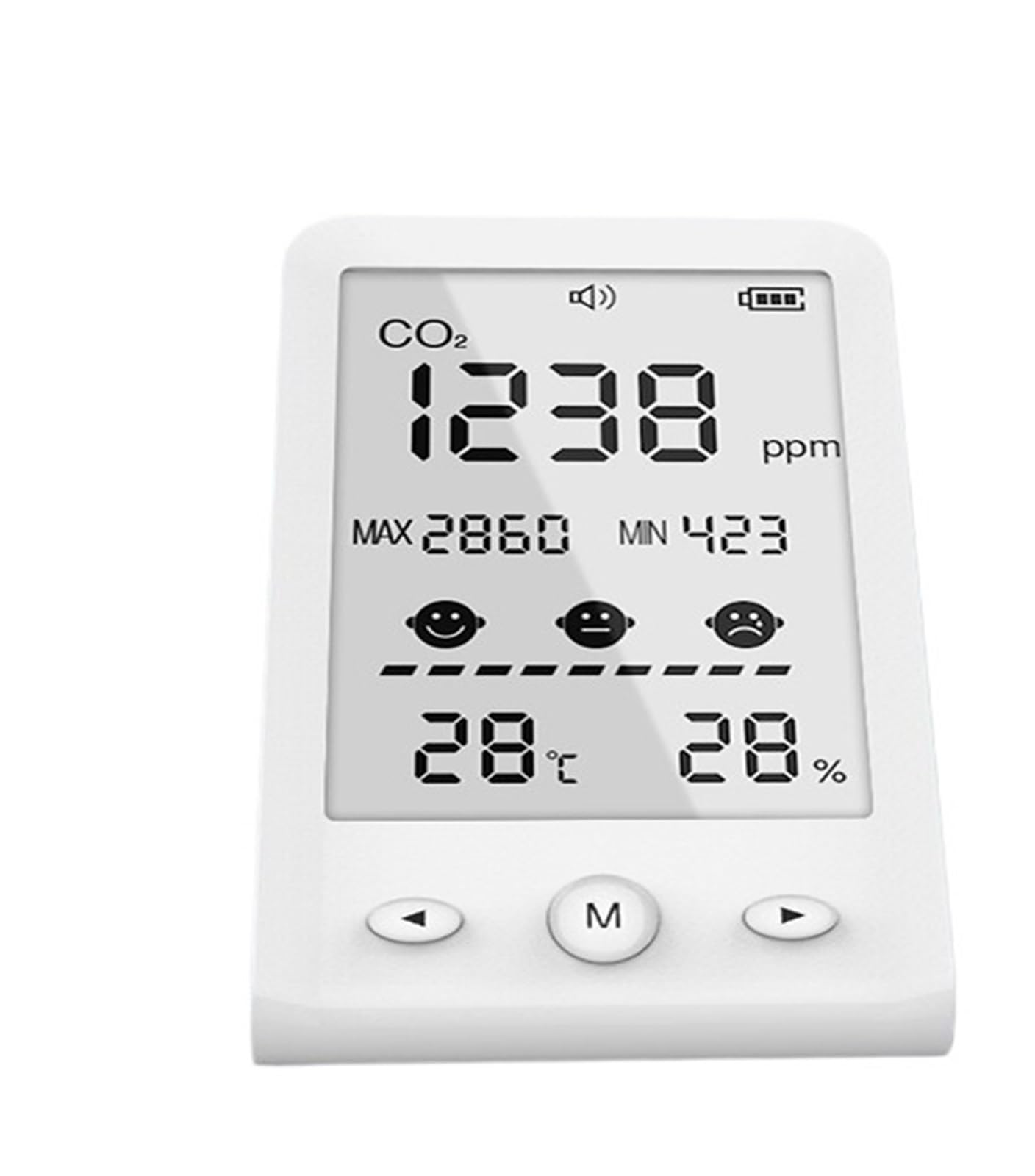 Monitor de co2, Sensor infrarrojo de CO2, Detector Calidad del Aire, Monitor Temperatura y Humedad dióxido Carbono, medidor Interior, analizador Digital Gases para el hogar