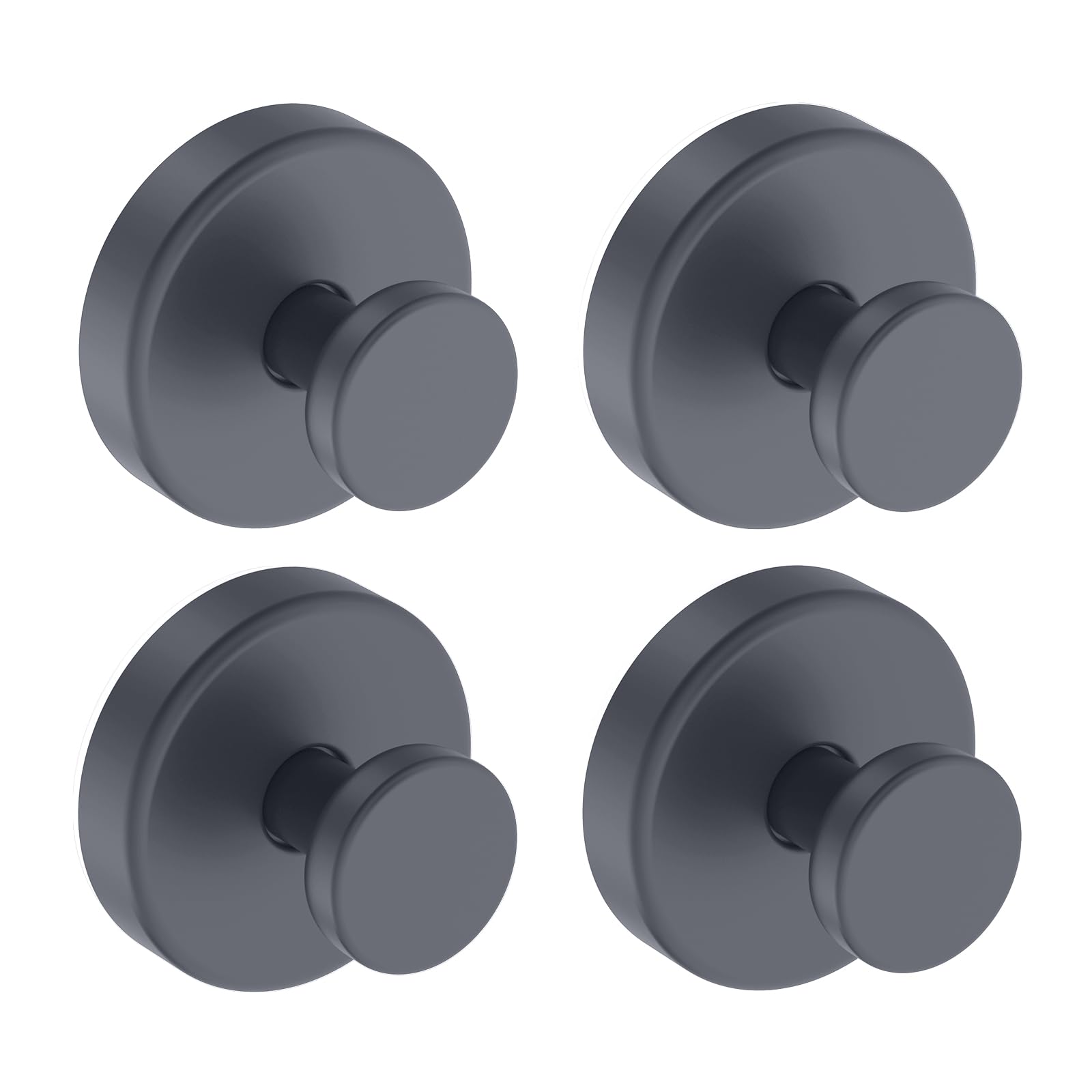 Bntuk Suction Cup Hooks for Shower, Removable Towel Hooks for Bathroom Window Glass Door Wall, Bath Robe Looafh Hook for Hanging - 4 Pack, Grey