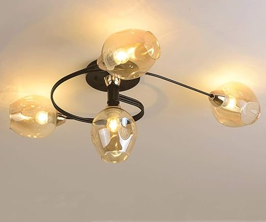 Mzclf lamp 4 lampen creatieve kroonluchter voor de woonkamer modern minimalistisch trappenglas-plafondlamp industriële smeedijzeren kroonluchter decoratieve bar hanglamp restaurant slaapkamer kroonluchter photo 2