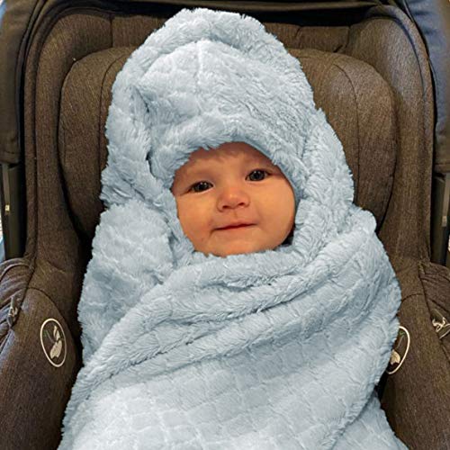 Image of EVERYDAY KIDS Pastel Blue Baby Car Seat Blanket for Baby and Toddler Boys Baby Bunting Swaddle Wrap Blanket for Interior Car Seat; Cover Baby and Keep Car Seat Clean