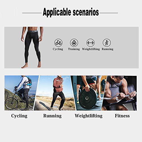 Ajcoflt Calças de compressão masculina respirável elástica de secagem rápida collants de treino espo