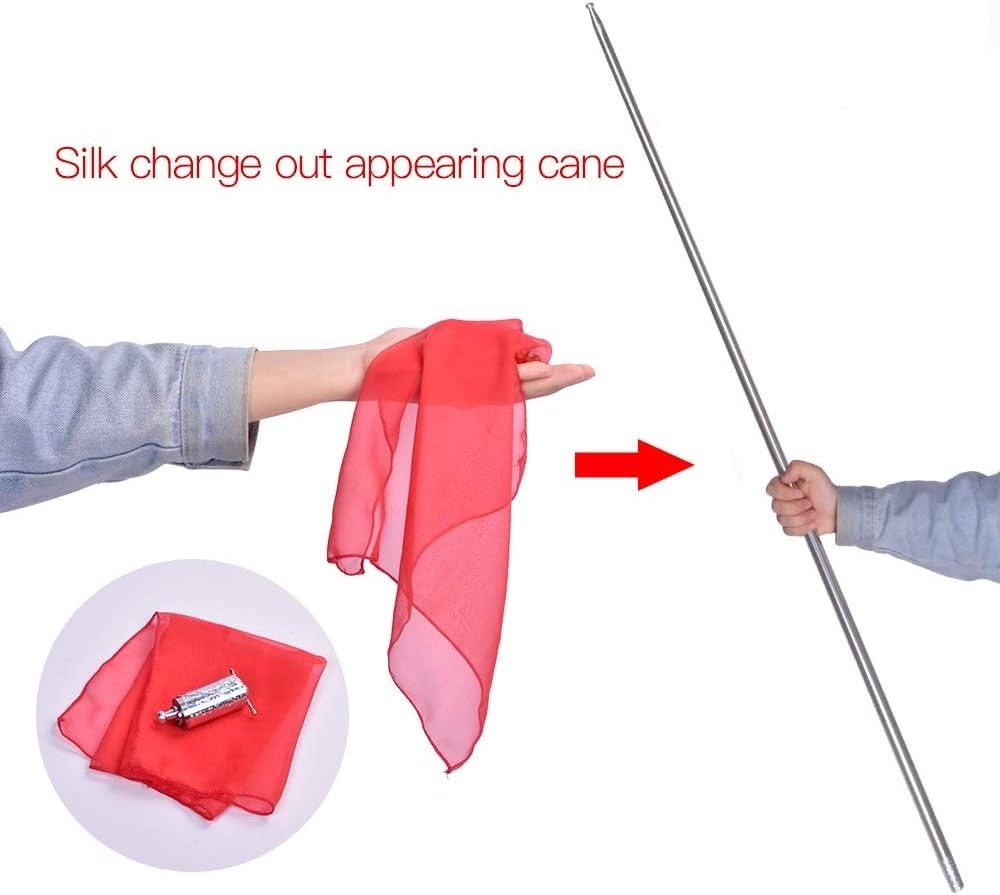 ACECYFLYF Metal Magic Wand Funny Telescopic Props Portable Martial Arts Magic Pocket Props Magic Canes for Magician Role Play Props (Silver) - Image 2