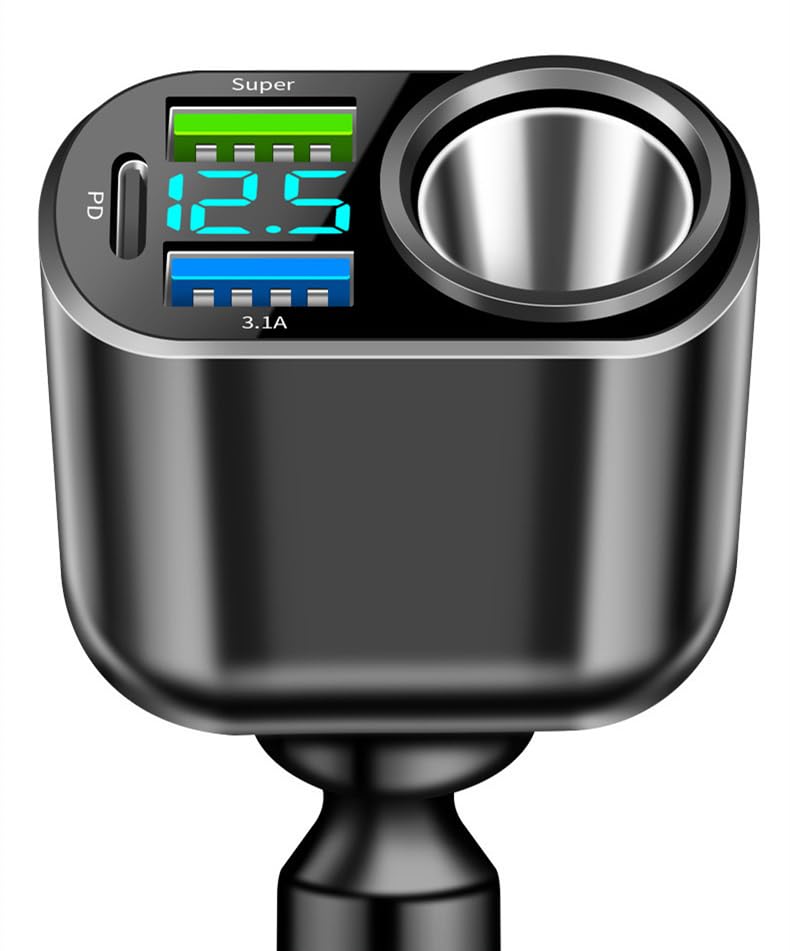 4 Ports Allume Cigare USB C, 66W QC3.0 ChargeurAallume Cigare & PD