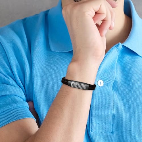 Leather Bracelet for Men American Flag Mens Leather Bracelet with Card Adjustable Leather Cuff Bracelets for Men Jewelry Gifts for Dad Son Brother Man Husband Boyfriend3